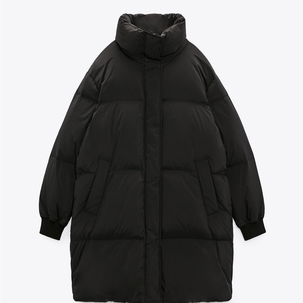 Zara Down Coat Thermal Edition Black NWT